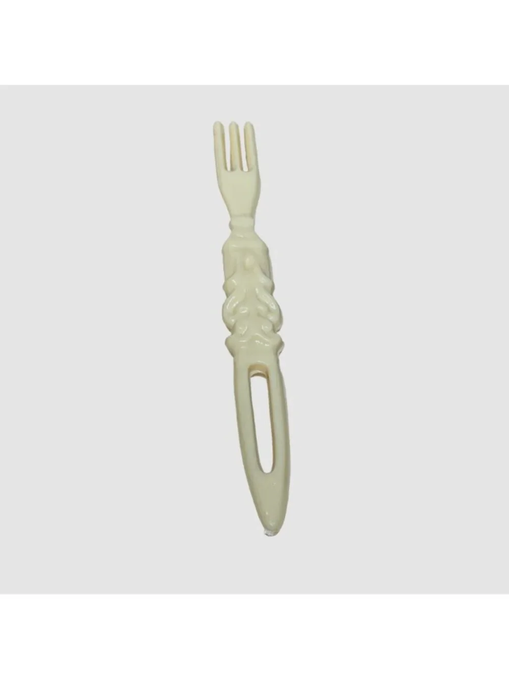Vintage Appetizer Cocktail Forks Molded Plastic Celluloid Set of 12 Beige Hors d